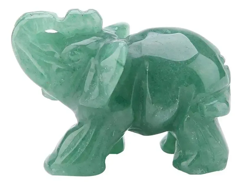 Figuras decorativas de elefante de cristal de jade para casa