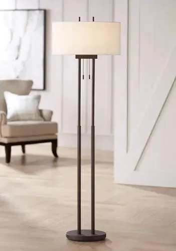 Luminária de chão Roscoe Bronze com duas barras