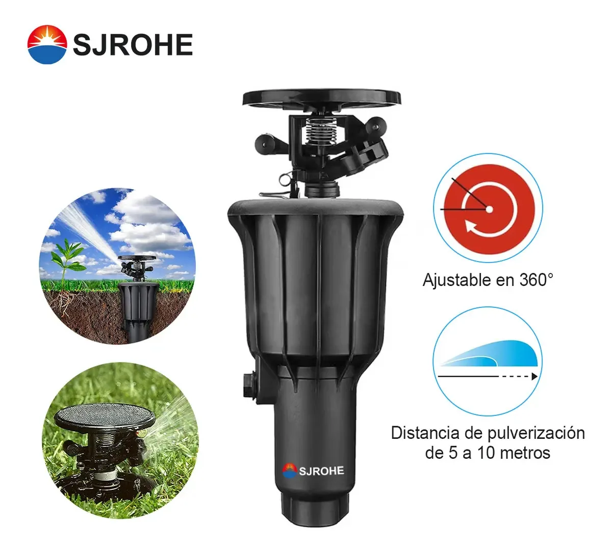 Aspersor para irrigação elétrico SJROHE Rociador de agua para jardín