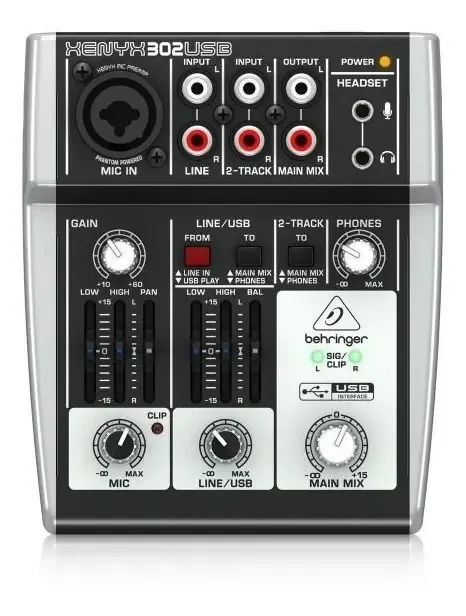 Mixer de estúdio de gravação USB Behringer X302