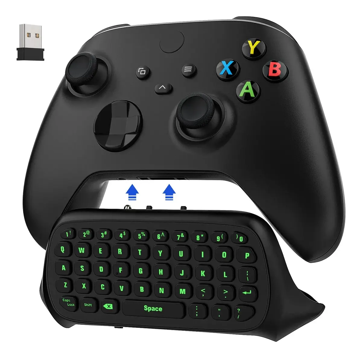 Teclado Retroiluminado Verde Sem Fio Para Xbox One