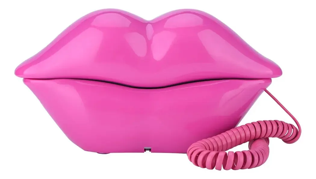 Mugast Telefone Fixo, Engraçado, Rosa, Boca Vermelha, Lábios Em Forma De Fio, Telefone, Novidade Plástica, Lábios Vermelhos, Telefone Para Casa, Hotel, Escritório, Decoração
