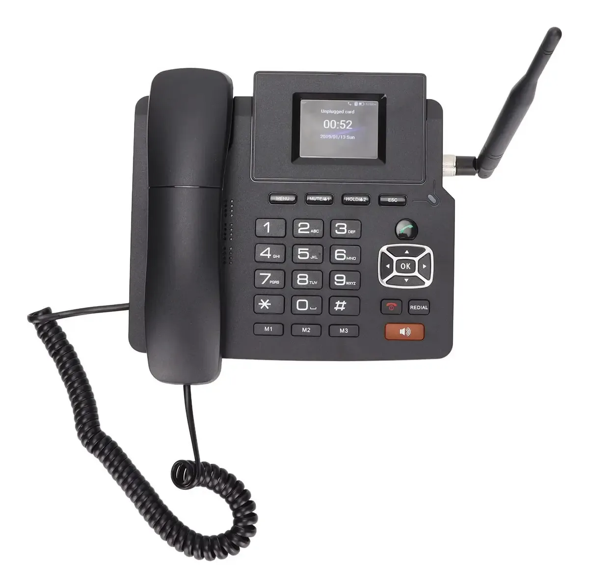 Telefone sem fio Gupe Voip, telefone multifuncional Voip, tela colorida de 2,4 polegadas, suporte 4G Voip Office, material ABS para governo (US Plug) Uu.)