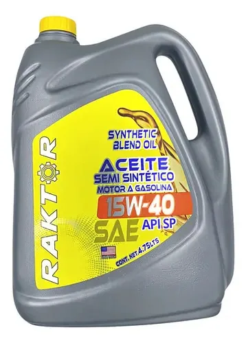 Óleo semissintético Raktor 15w40 4,75 Lts Motor a gasolina