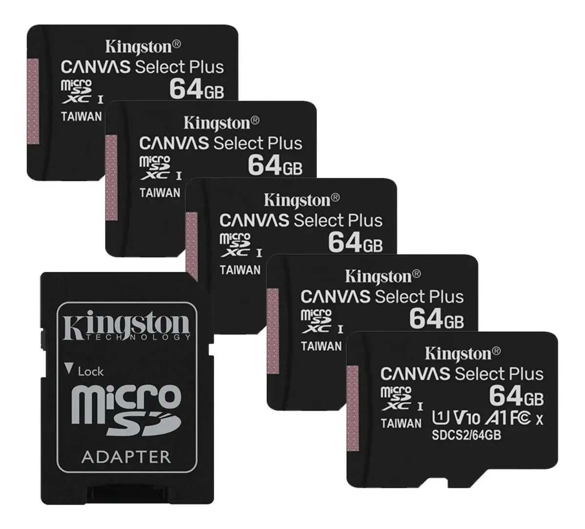 Kit de memória microSD Kingston Canvas Select 64gb e adaptador