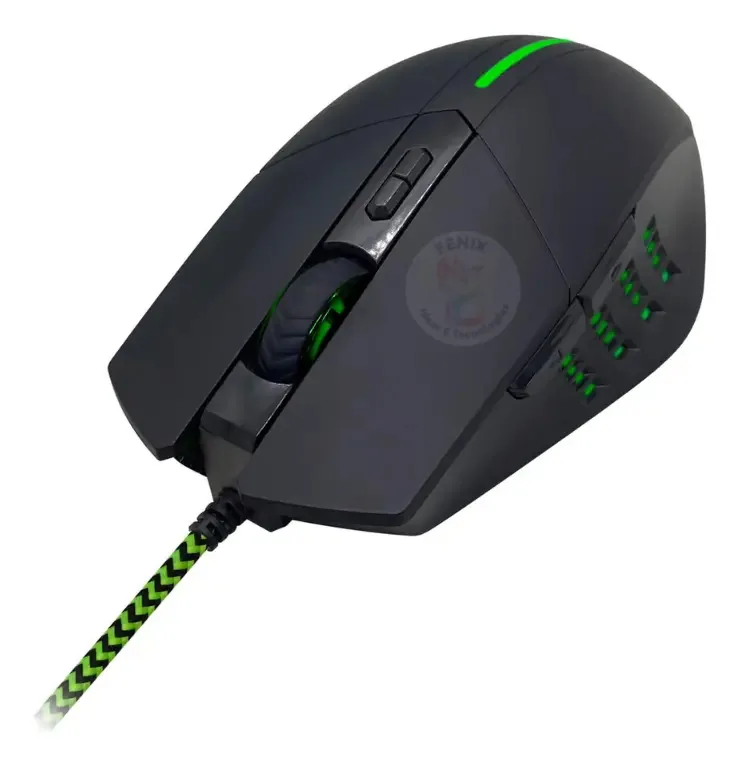 Mouse para jogadores Prolink Pro com luz verde e azul