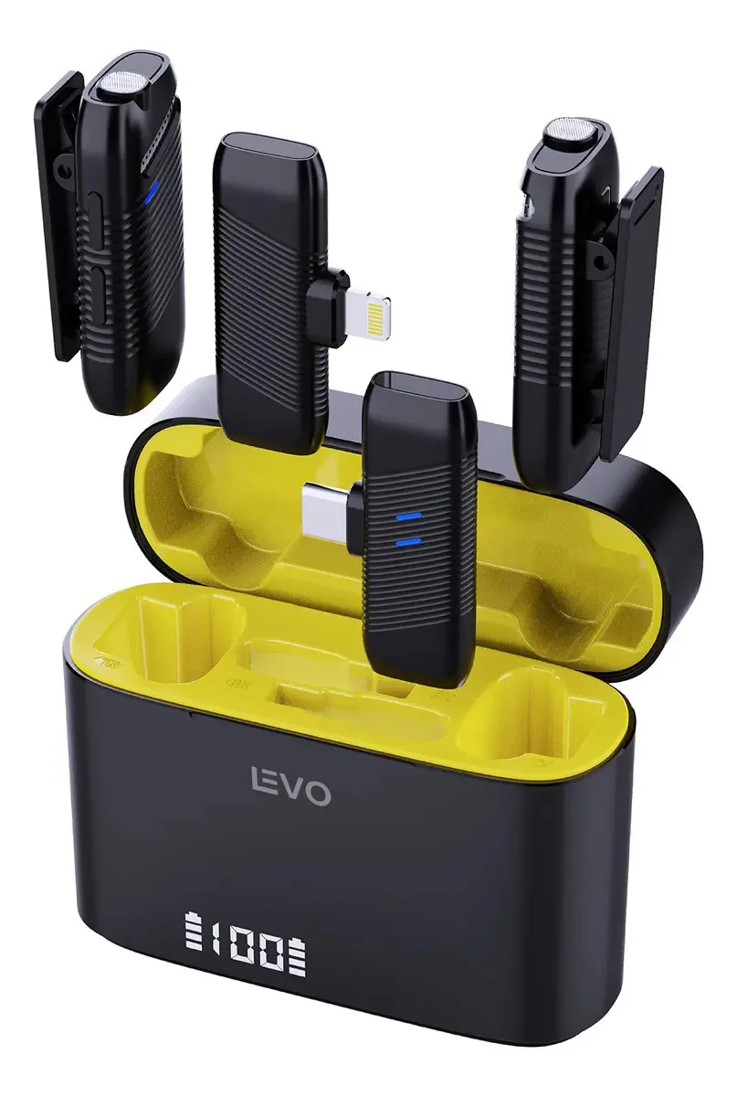 Kit de microfone de lapela sem fio Lavalier Echopro Levo