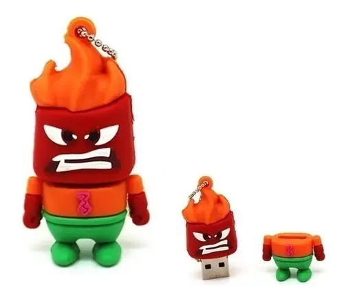Pen Drive em forma de fúria/emoções, cor laranja