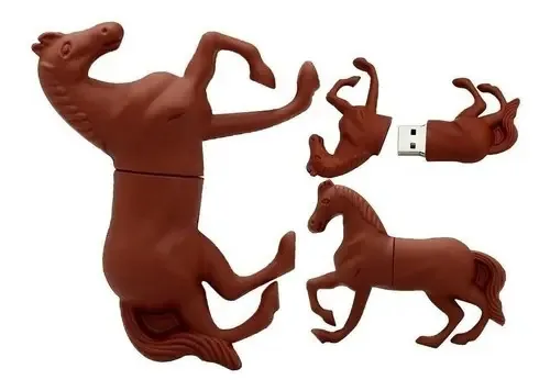 Pen drive em forma de cavalo marrom/Animais