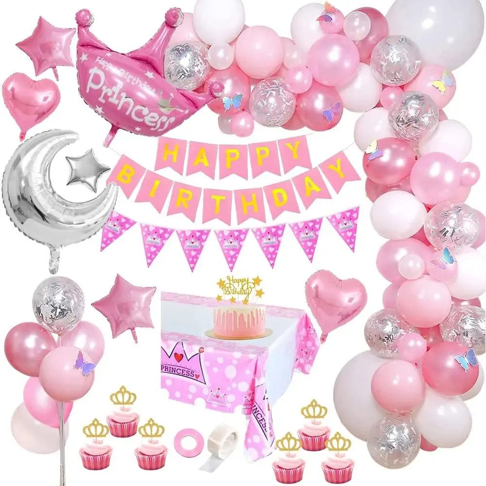 Confete de balão rosa para decoração de festa para meninas