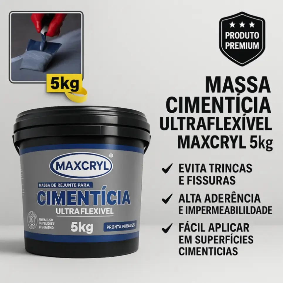 Massa Cimentícia Maxcryl Exterior Interior Premium 5 Kg