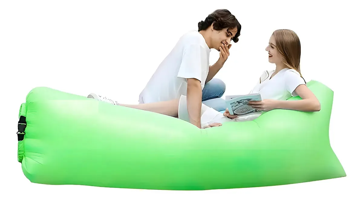 Sofá Inflável Fluthua Nylon Verde para Praia e Camping até 200kg
