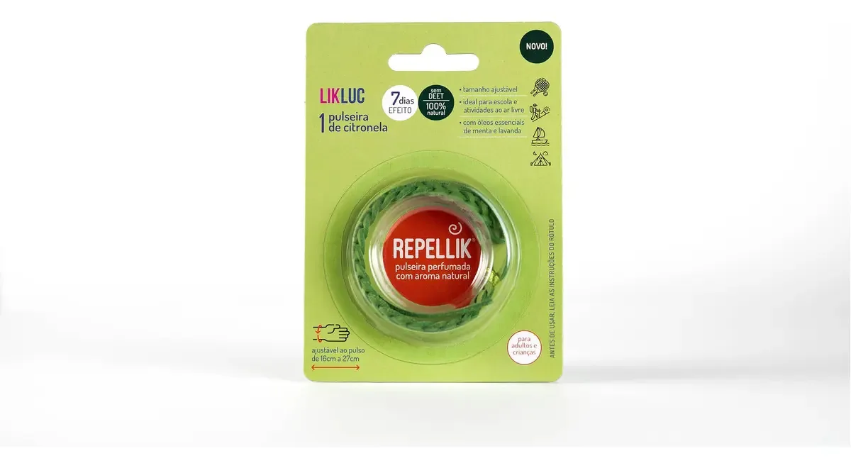 Pulseiras De Citronela Repellik® - Proteção Por Até 7 Dias Cor Verde