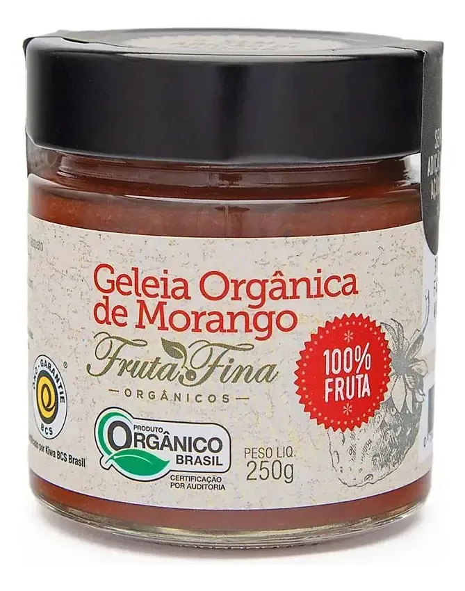 Geleia Morango 100% Fruta Zero Açúcar Orgânica 250g Fruta