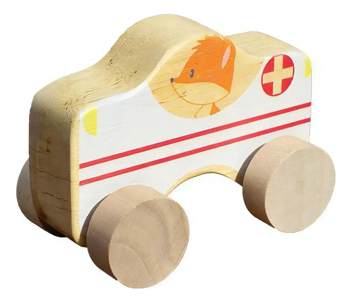 Carrinho Ambulância, De Madeira, Da Fábrika Dos Sonhos Fs101