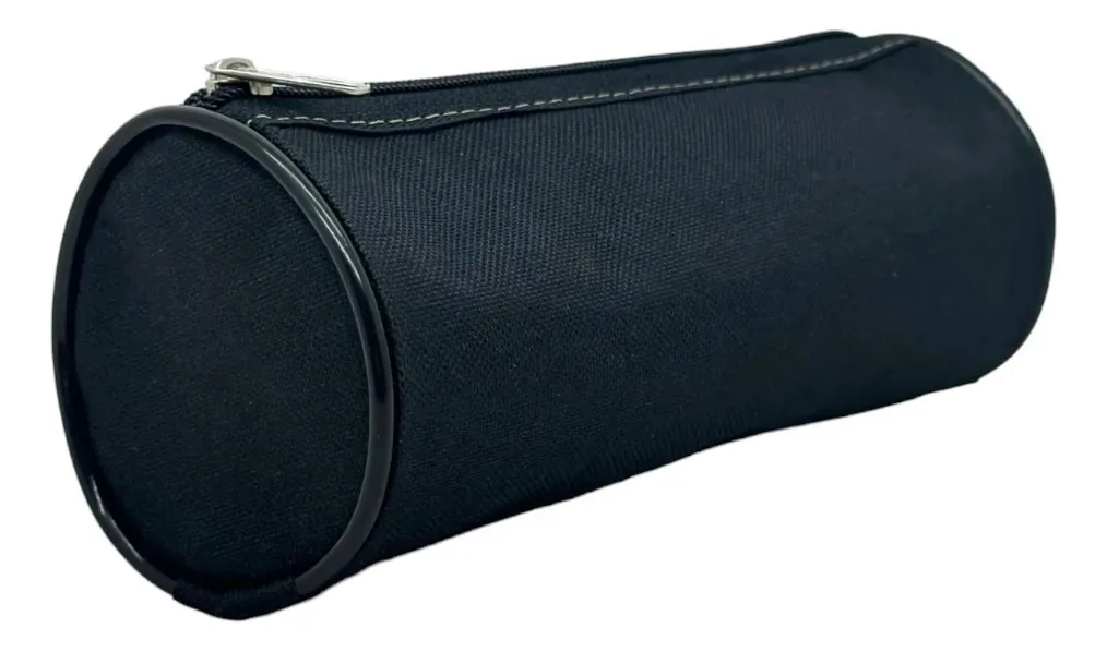 Estojo Escolar Nylon Rodondo Cor Preto Estojo Escolar Poliester