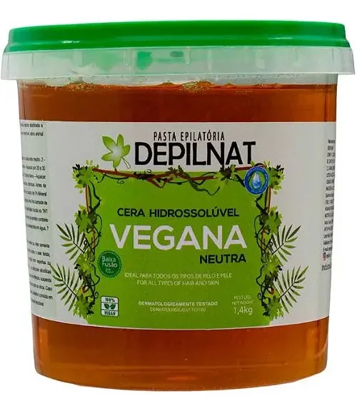 Cera Hidrossolúvel Vegana Neutra Depilnat - 1,4kg