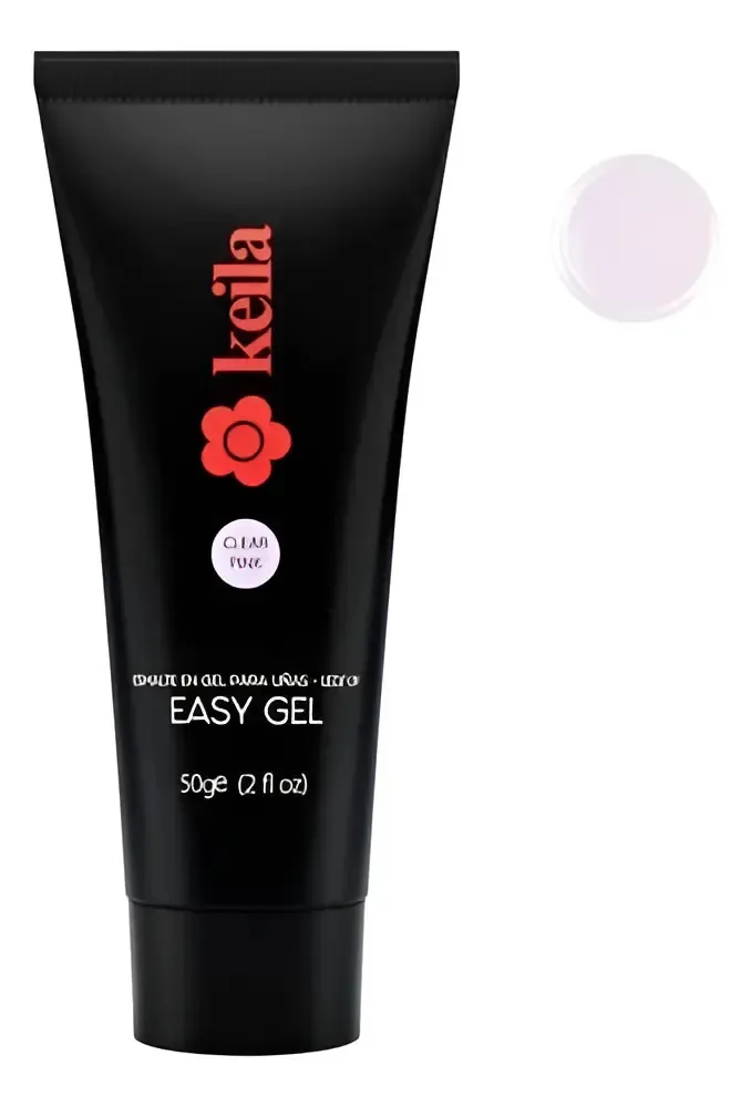 Gel de construção Keila Easy Poligel, unhas esculpidas, 50 ml, cor rosa, transparente