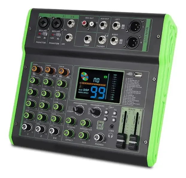 Vedo Professional Mesa De Som Digital 4 Canais Bluetooth Usb
