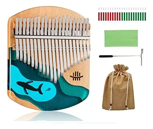 Hluru 21 Key Ocean Kalimba | Resina e tapete de canto redondo