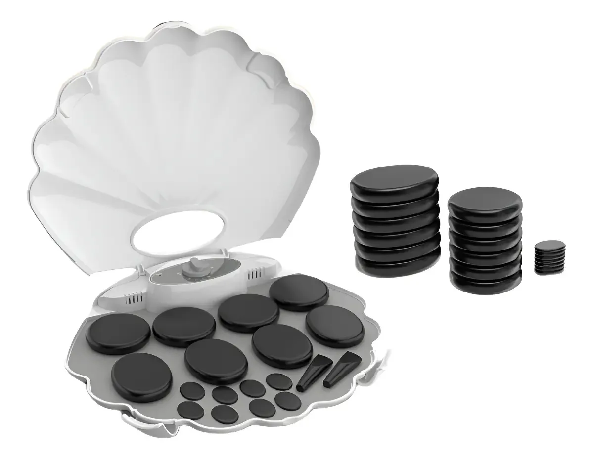 Pedra de massagem Kingsteam Sea Shell, 18 pedras de basalto
