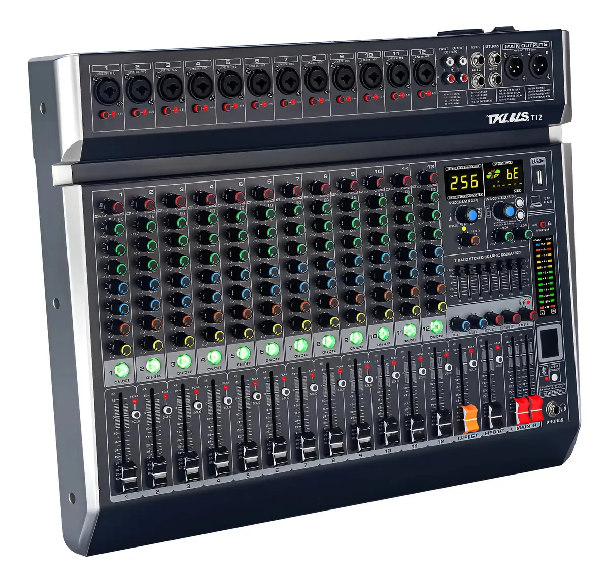 Mesa De Som Tklbls T12 256dsp 12 Canais Digitais+3auxiliares
