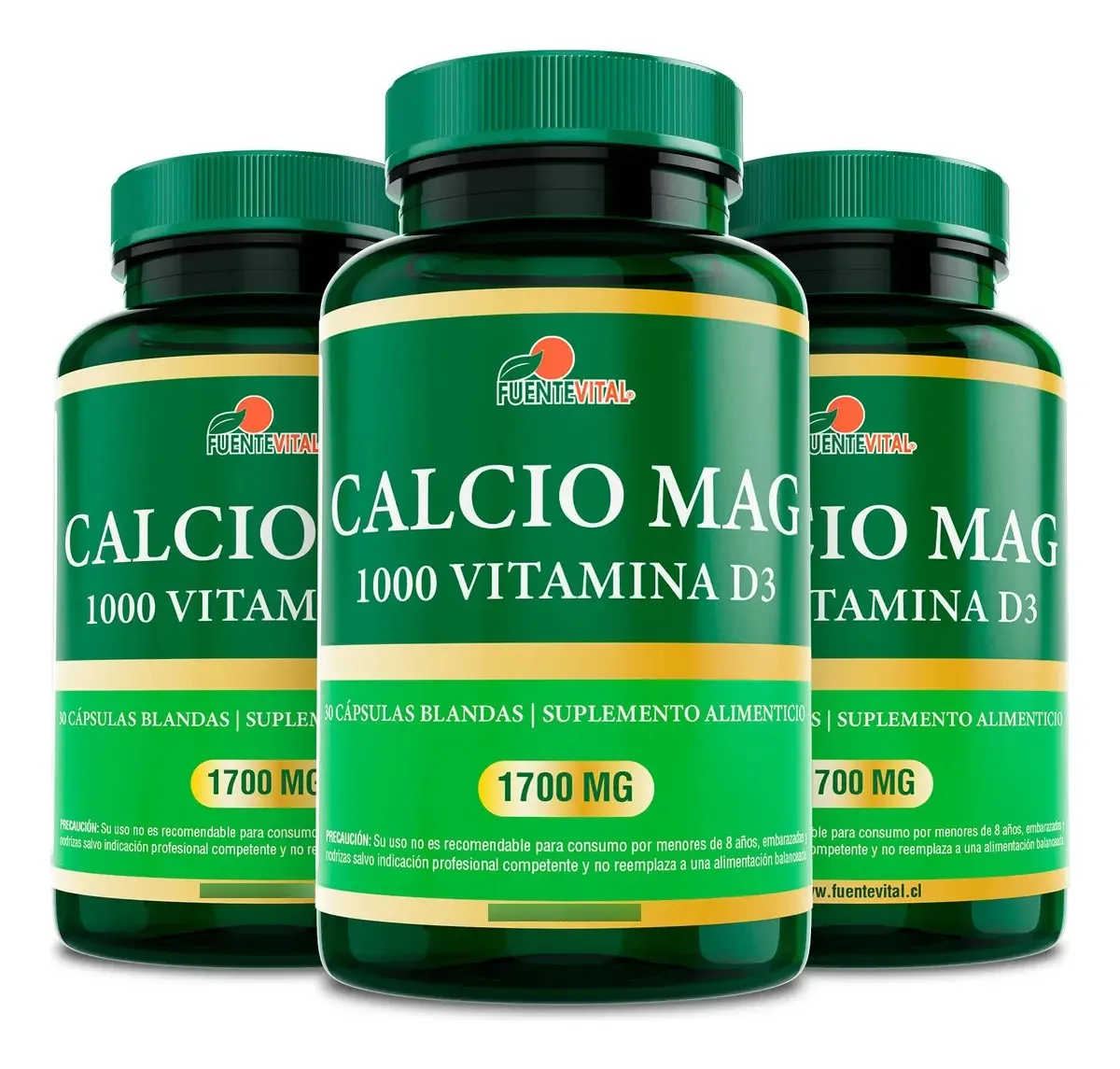 Cálcio + Magnésio + Zinco + D3 Fv 90 Blandas 3x30. Mobilidade Sabor Natural/3 Frascos