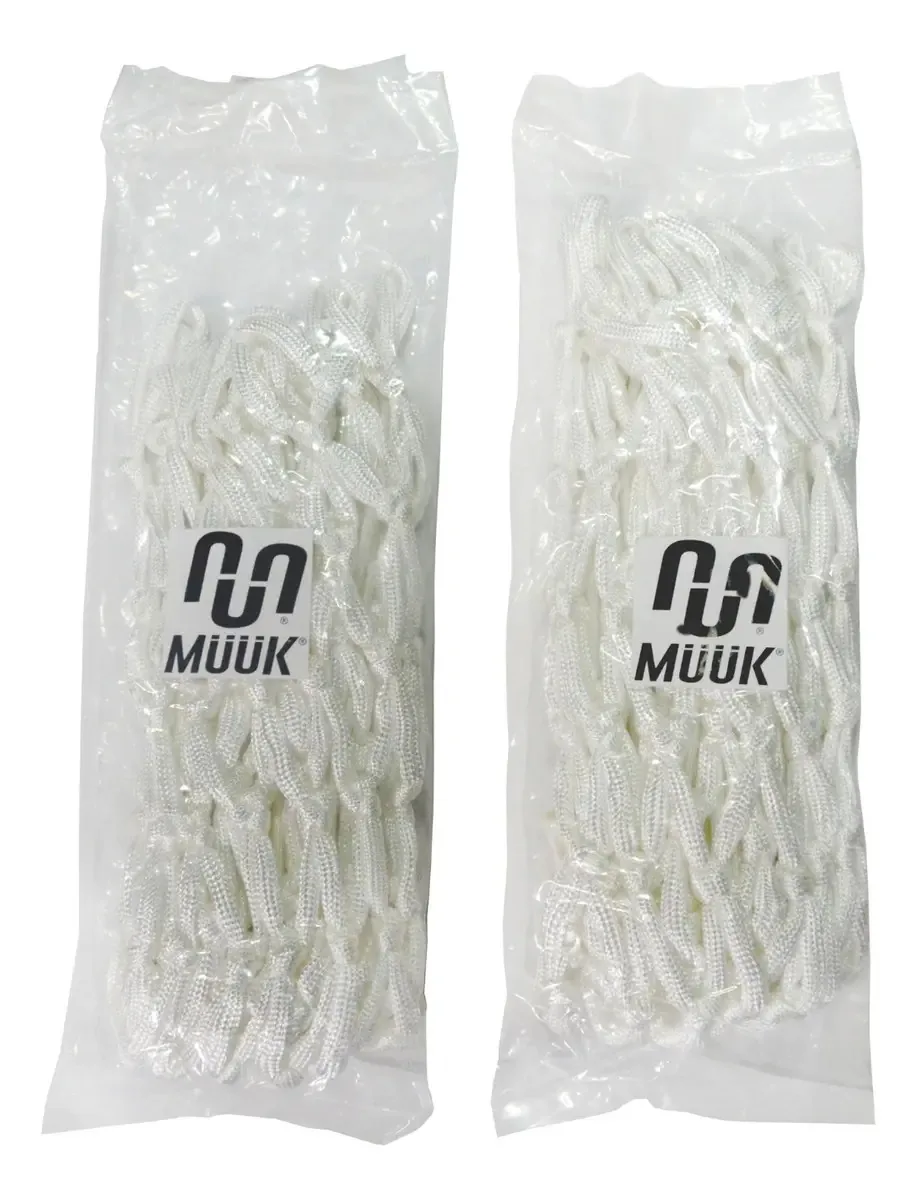Par de rede de basquete branca profissional Muuk de 6 mm