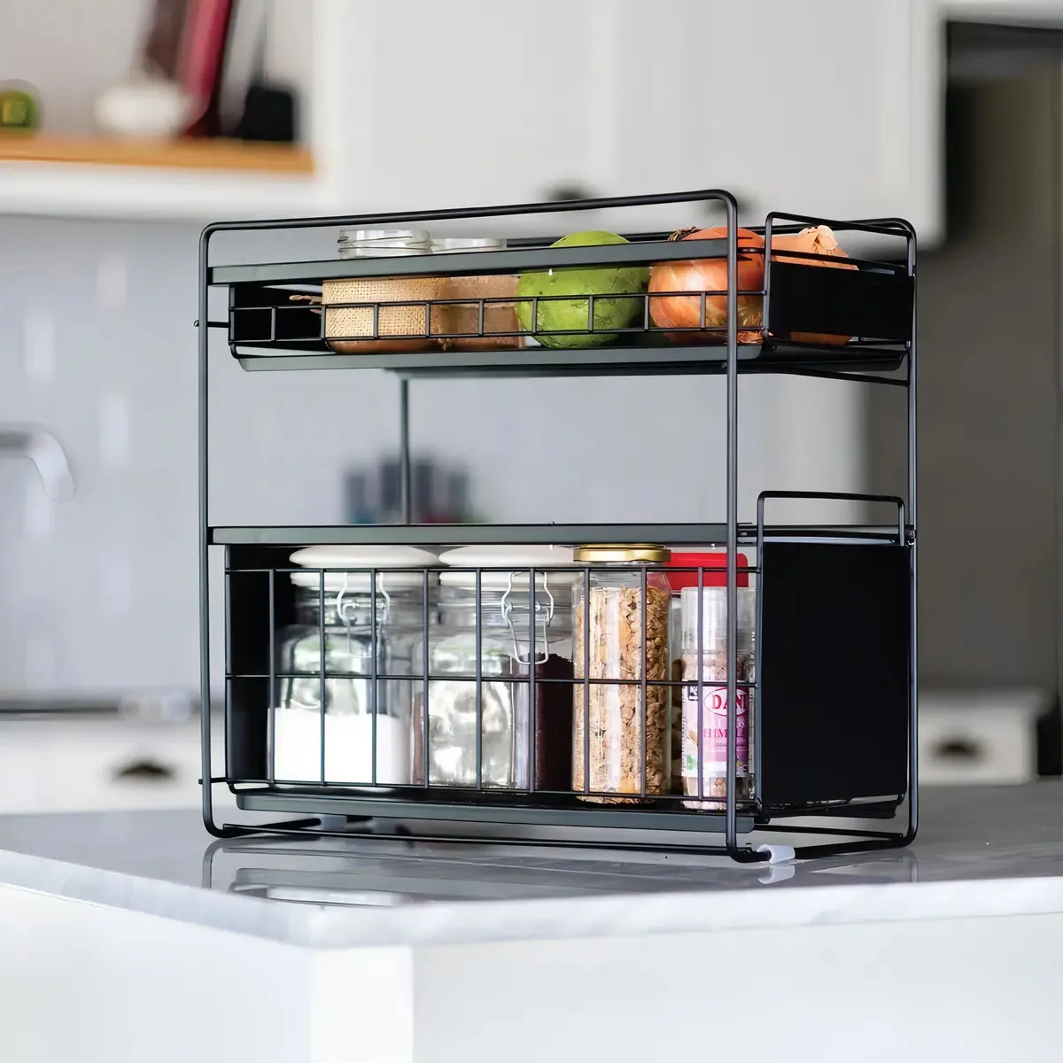 Organizador de gavetas de metal. Ideal para a cozinha! Cor Preto