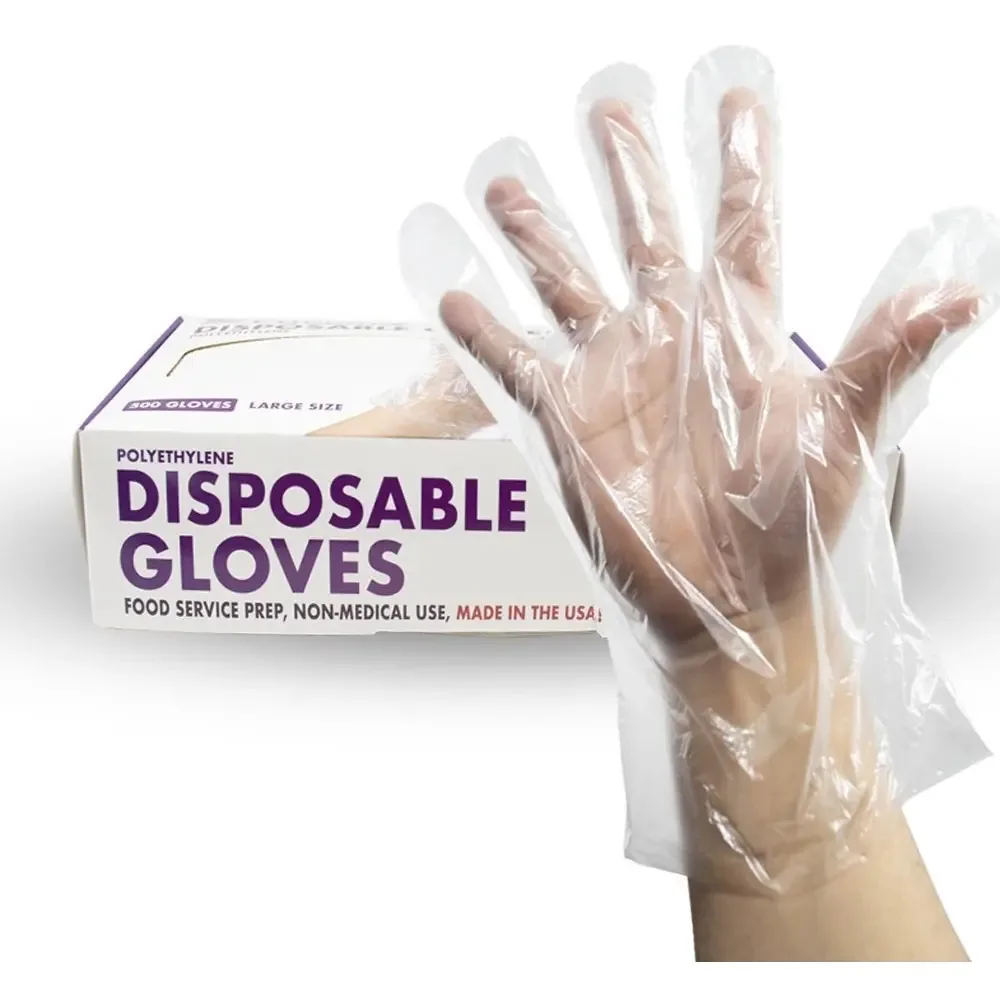 500 Luvas Descartáveis Plásticas Transparentes Proteção