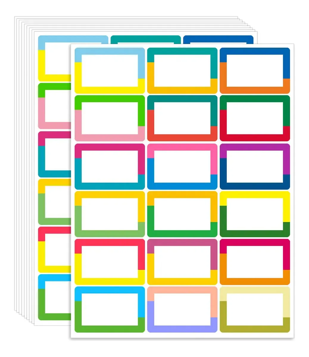 Etiquetas de nome adesivas de 18 cores, etiquetas 630 P