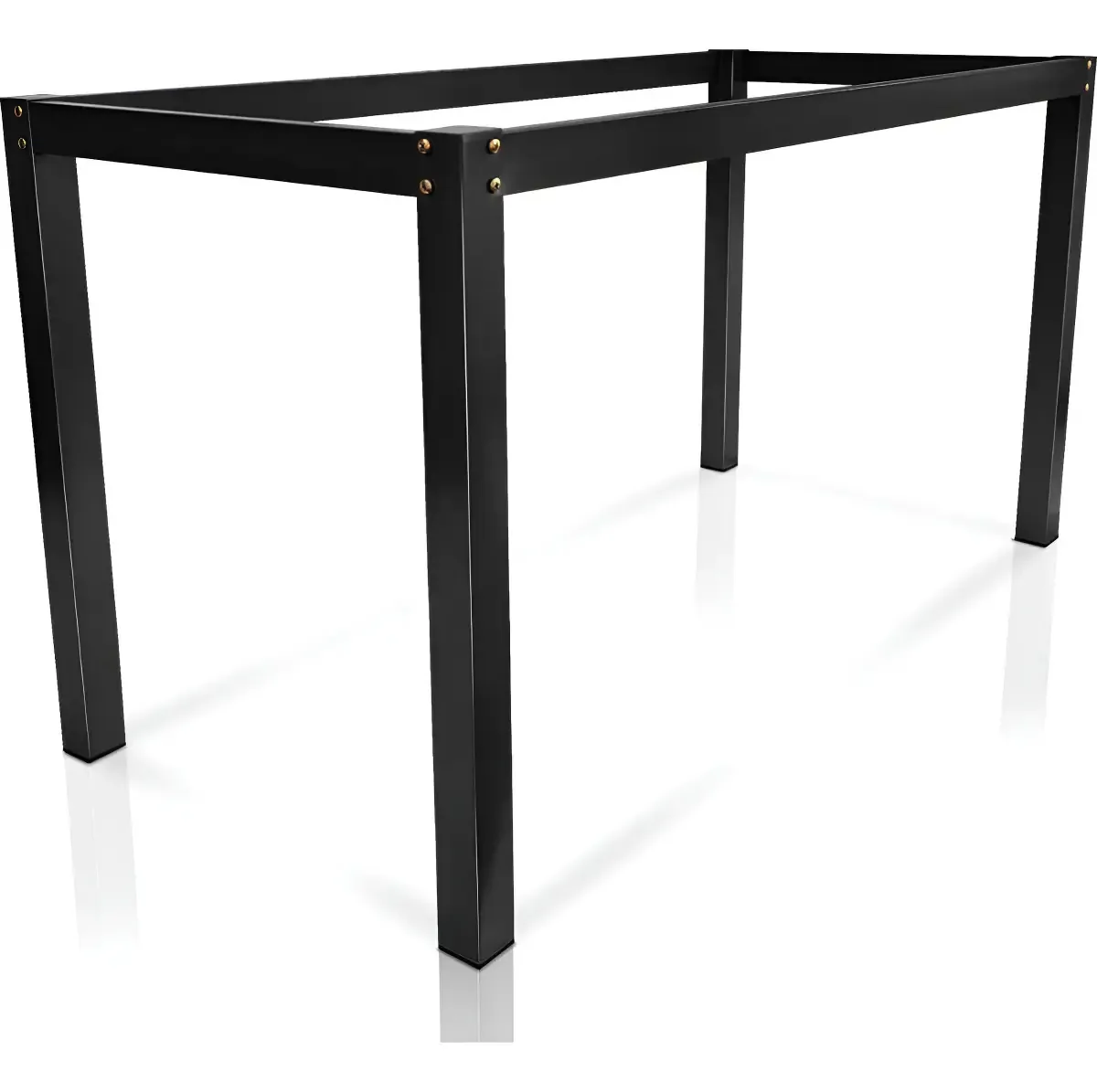 Base Retangular Para Mesa De Jantar Vidro Madeira Pedra Cor Preto