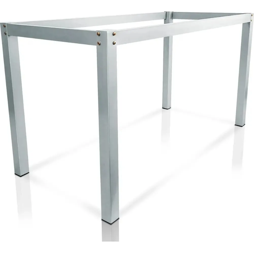 Base Retangular Genus Móveis Aço Branco Para Mesa Vidro Madeira 2m