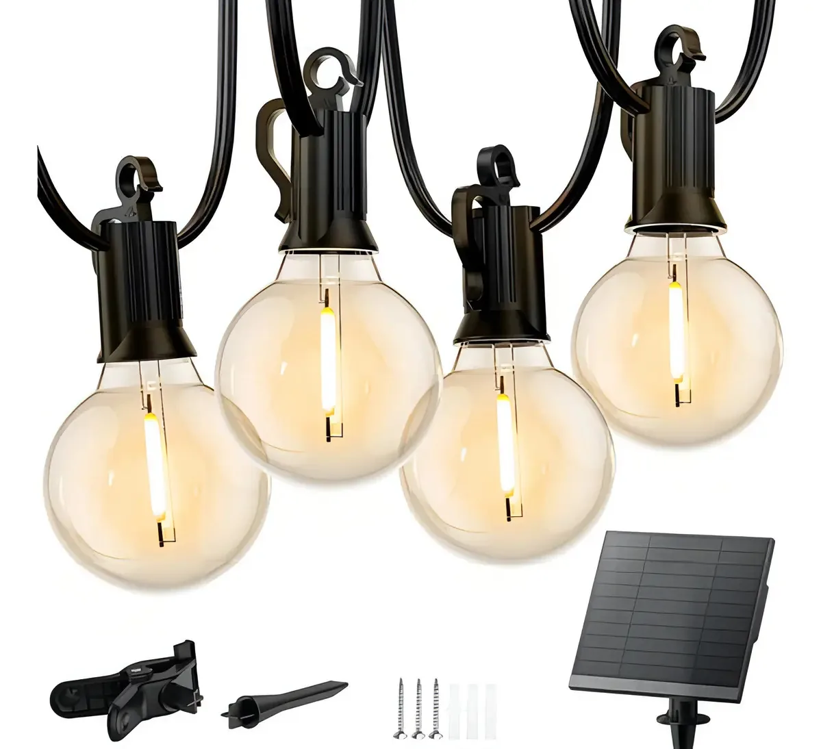 Guirlanda de luz solar ao ar livre