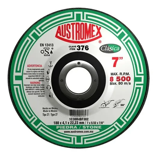Disco T27 7x5/32x7/8 para desbaste leve e corte de pedras
