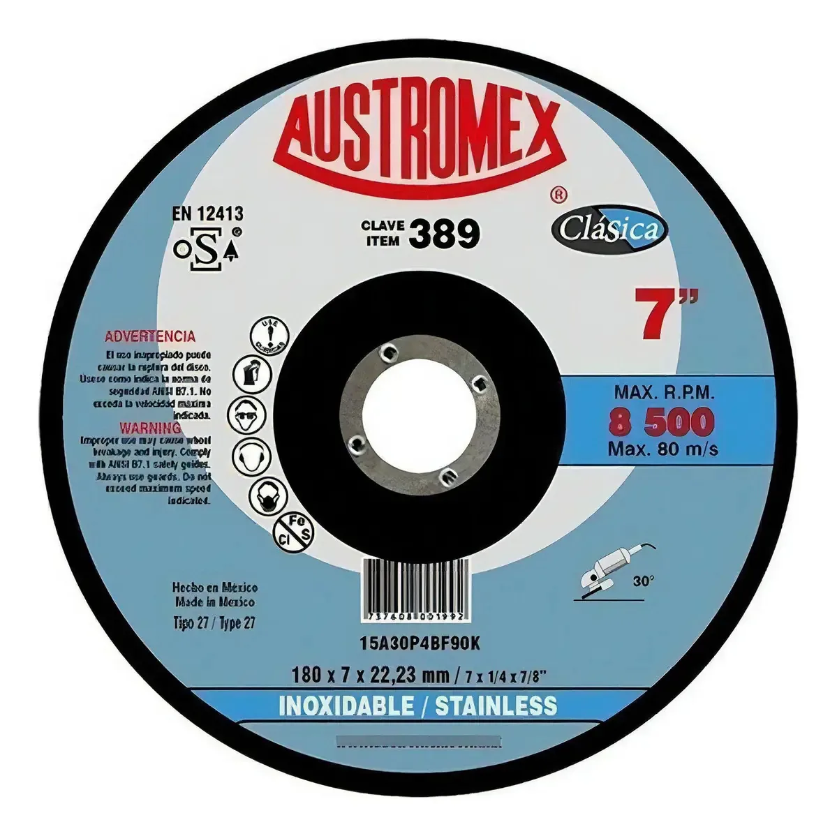 Disco De Desbaste Austromex 389 Inox