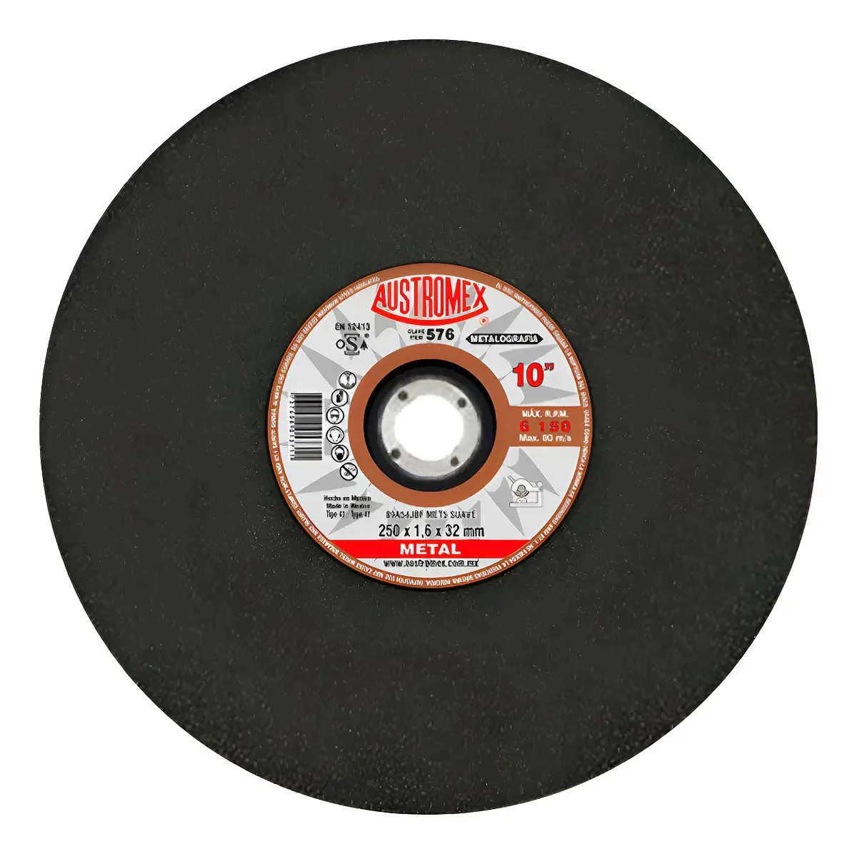 Disco abrasivo de corte metalográfico preto Austromex 576