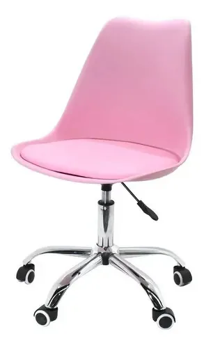 Cadeira de Escritório Kevell Mobel MC-1803S-ROSA Giratória de Escritorio Cor Rosa
