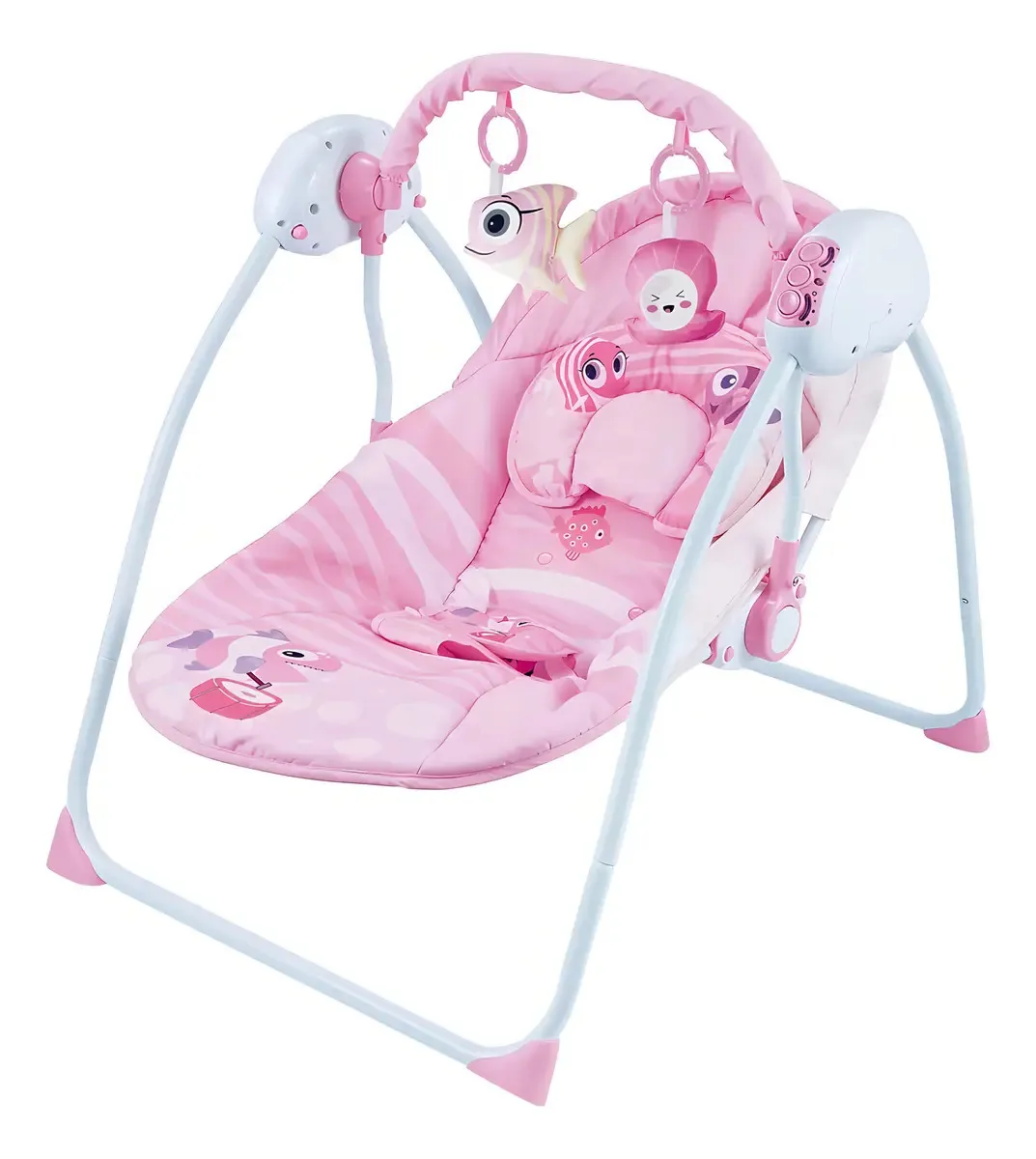 Cadeira de balanço musical rosa Baby Swing Aeiou Hb010