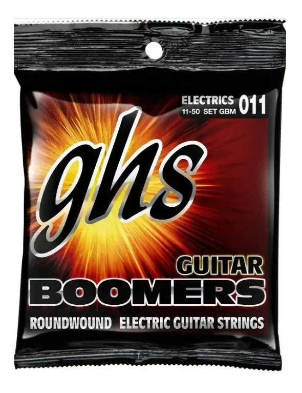 Cordas de guitarra elétrica GHS Boomers Nickel 11-50 de 6 cordas