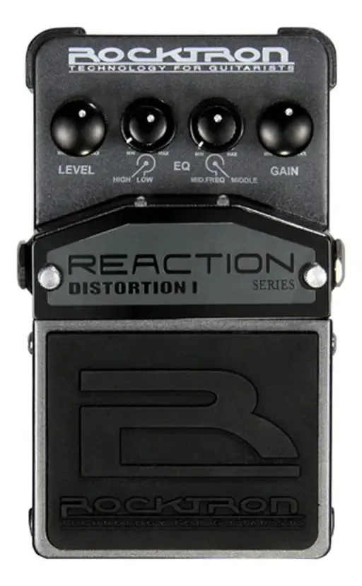 Pedal Guitarra Rocktron Reaction Distortion Preto E Prata