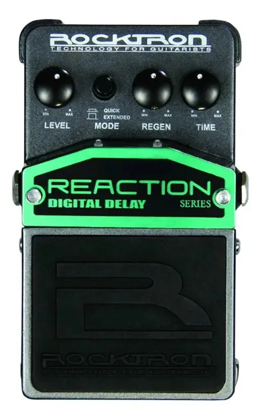 Pedal Guitarra Rocktron Reaction Digital Delay Preto E Verde