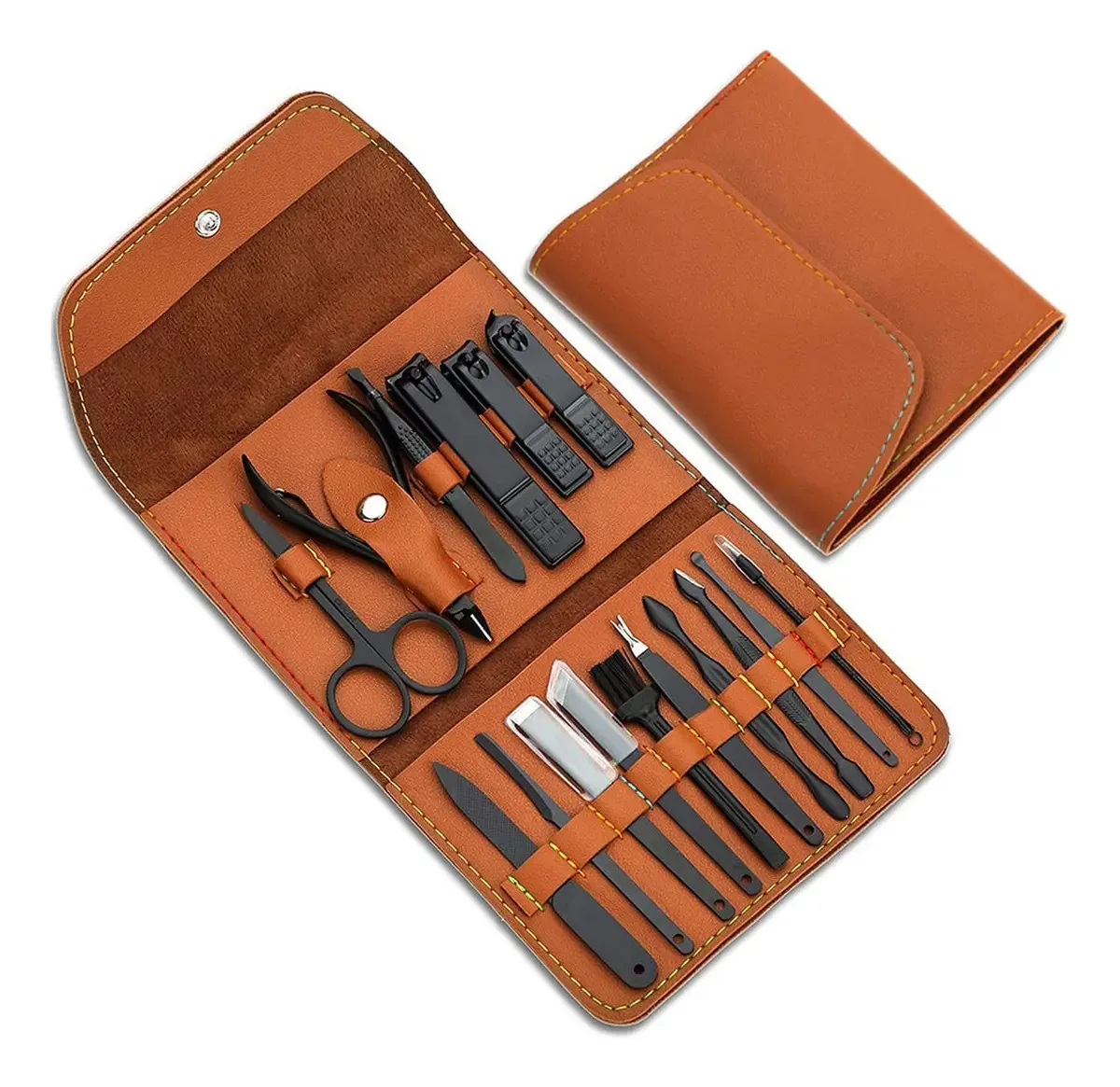 Kit de Cortador de Unhas Masculino - Conjunto de Manicure Profissional - Kit de Manicure e Pedicure 16 em 1 - Conjunto de Cortadores de Unhas para Homens e Mulheres