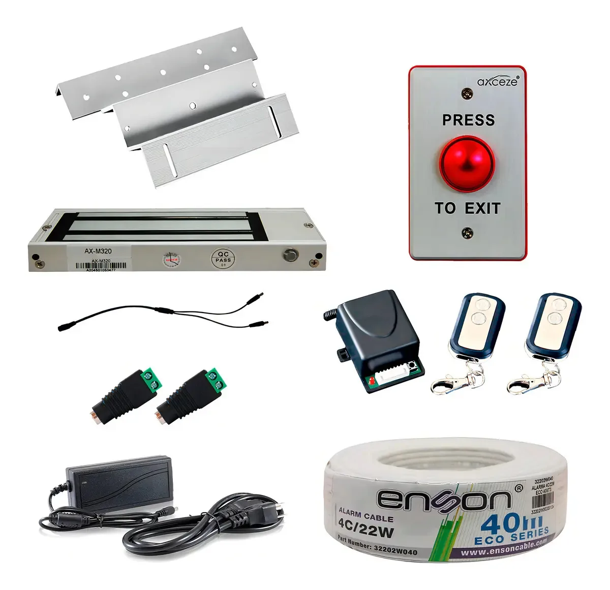 Kit de acesso eletromagnético de 158 kg com controle remoto e botão