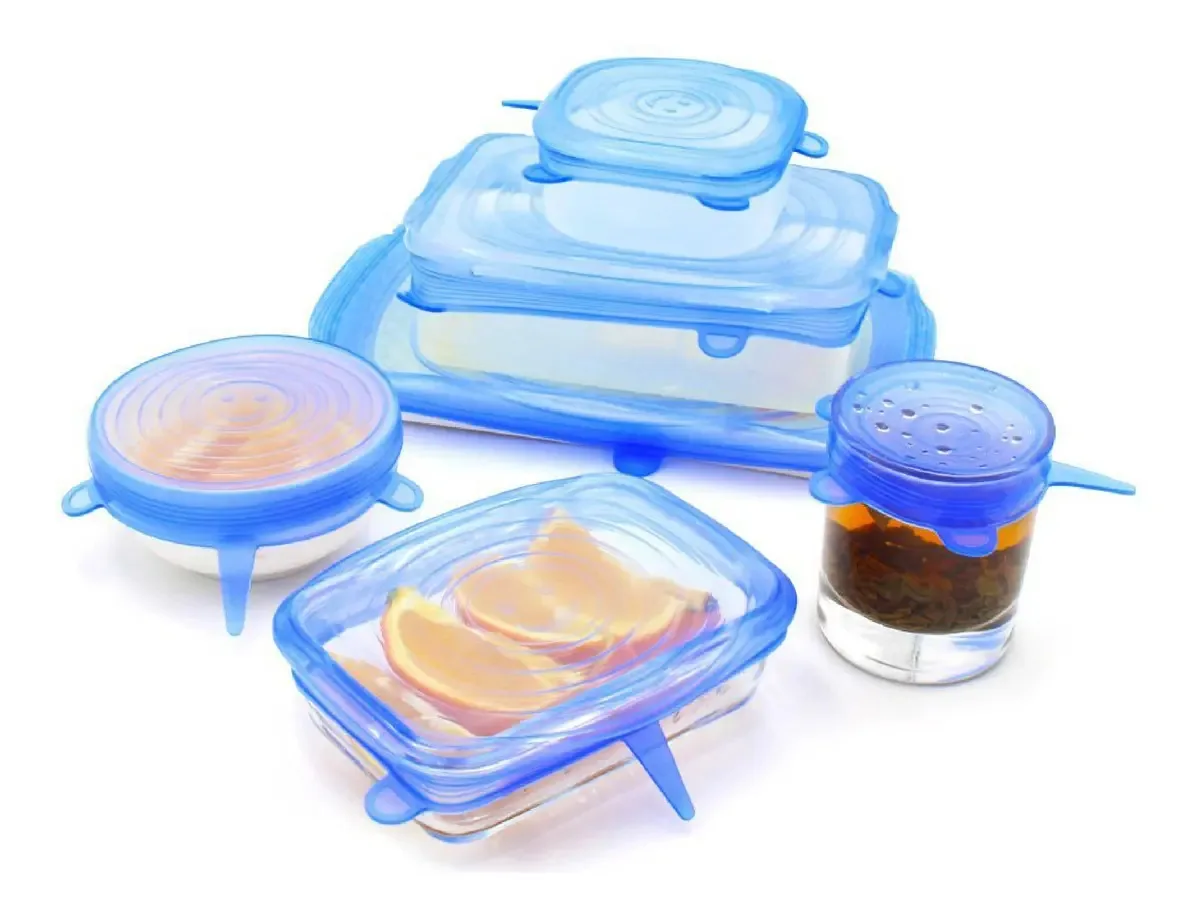 Tampas de silicone flexíveis elásticas ajustáveis Red Cook