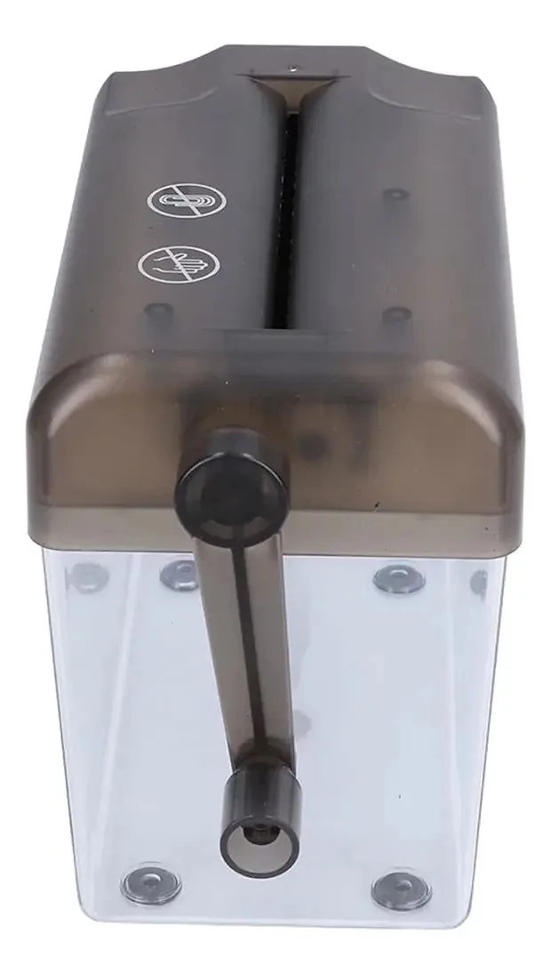 Triturador de papel manual portátil com alça compacta