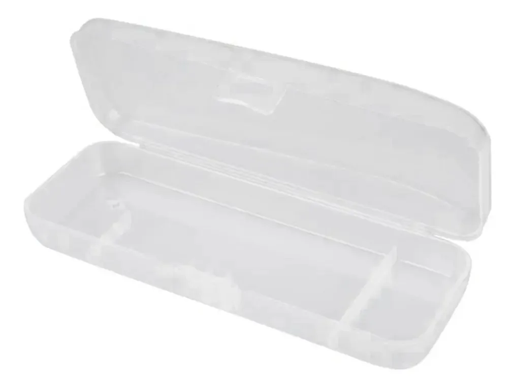 Caixa de barbear transparente branca para barbear, proteger