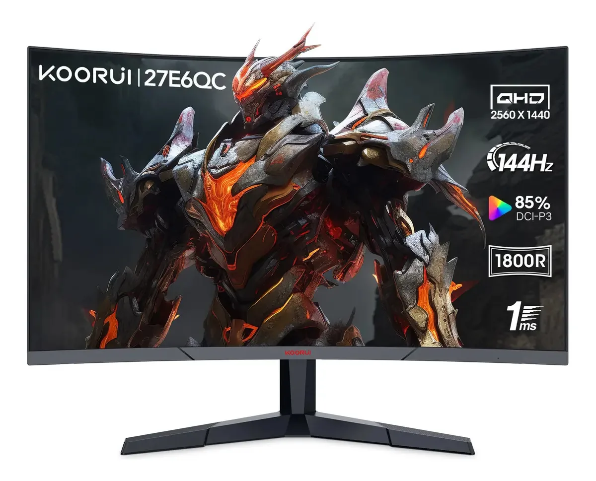 Monitor de computador Koorui de 27 polegadas, monitor QHD P. Cor Preto