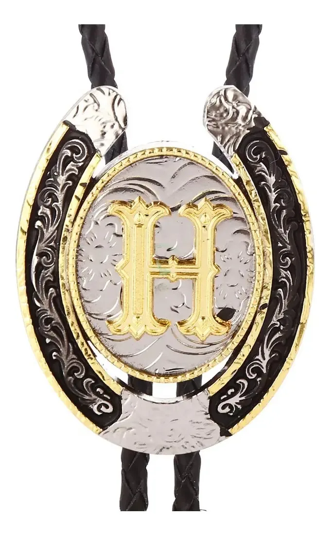 Colar de Gravata Bolo Gravata Estilo Ocidental Dourado H