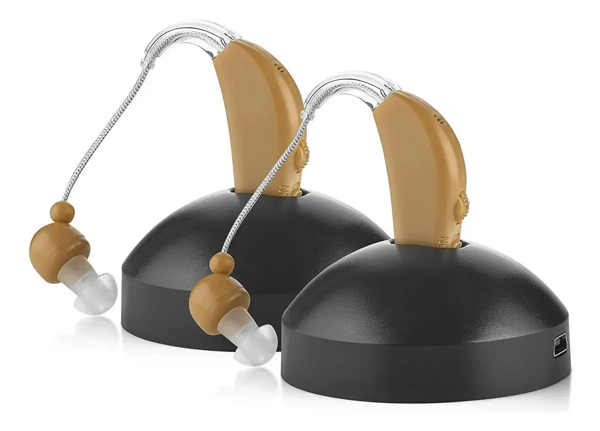 Conjunto de amplificador auditivo médico digital recarregável